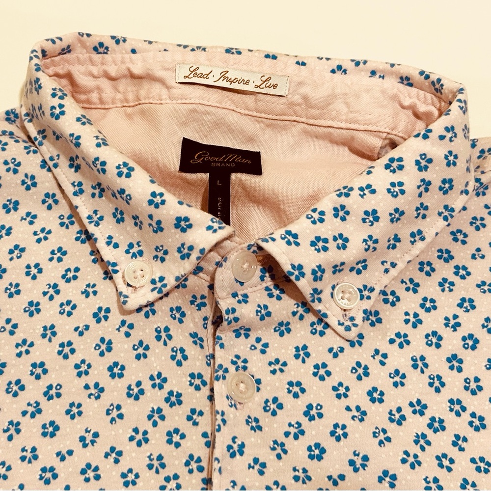 Good Man Brand Light Pink & Blue Dressy Polo